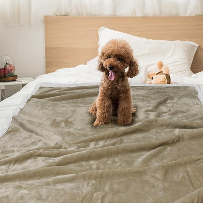 PetAmi WATERPROOF Dog Blanket For Bed 80x60 Taupe