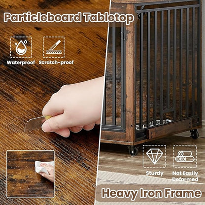 Rovibek Large Dog Crate 44 Inch, 2 Removable