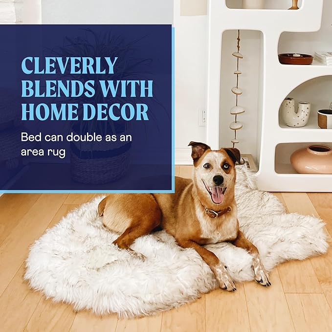 PupRug Orthopedic Dog Bed for Dogs with Soft Faux Fur and Memory Foam for Joint Pain Relief