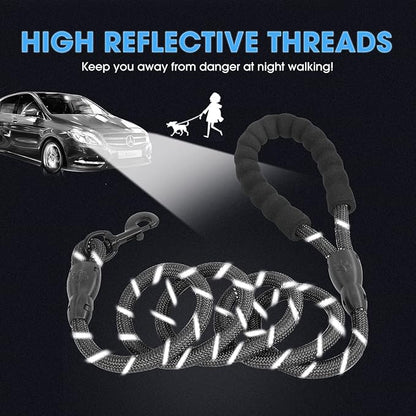 BAAPET 2/4/5/6 FT Dog Leash with Comfortable Padded Handle and Highly Reflective Threads for Small Medium and Large Dogs (5FT-1/2''