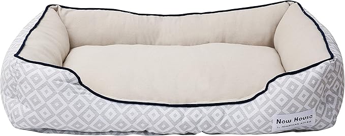 Now House for Pets by Jonathan Adler Grey Diamond Cuddler Dog Bed (FF16410)