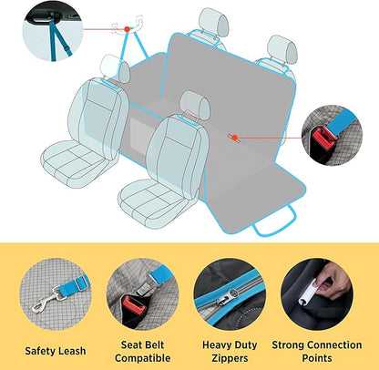 Lesure Dog Car Seat Cover for Back Seat with Hard Bottom