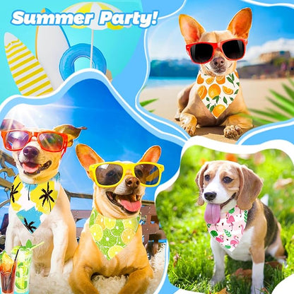 XPUDAC 100 Pcs Summer Dog Bandanas Bulk Dog