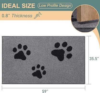 Mibao Door Mat Indoor 59 "x 35.5", Grey
