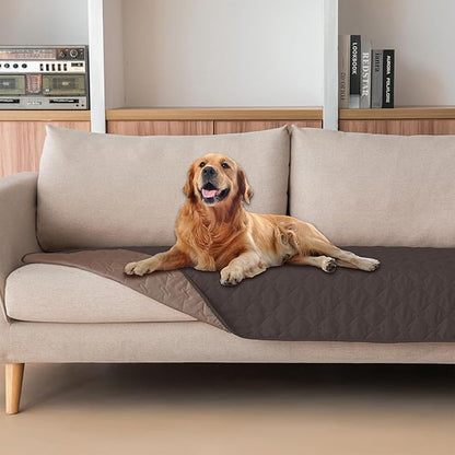 gogobunny 100% Double Sided Waterproof Dog Blanket Soft Pet Bed Cover Reversible Protect Furniture Couch Sofa Car for Puppy Large Dog Cat (Dark Coffee/Light Coffee 30x70 Inch 1))