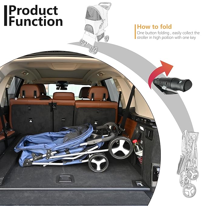 Small Dog Stroller 33lbs (Plaid)