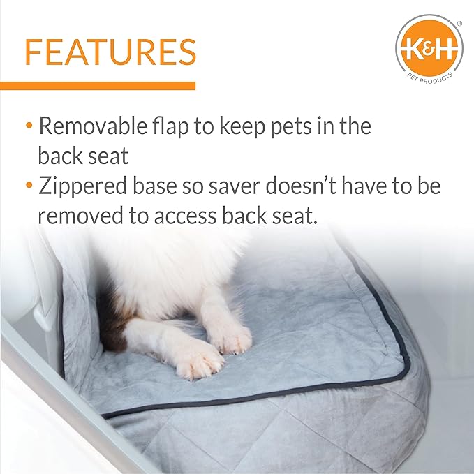 K&H Pet Products Deluxe Car Seat Saver Gray Standard/Mid-Size 54 Inches