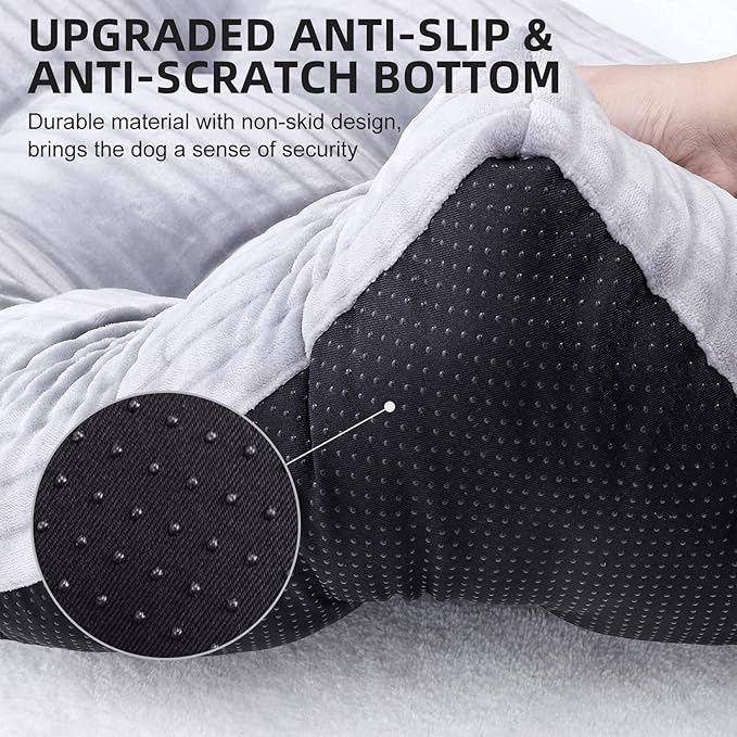 Dog Crate Bed Washable Dog Beds for Large Dogs Deluxe Thick Flannel Fluffy Comfy Kennel Pad Anti-Slip & Anti-Scratch Pet Sleeping Mat 35 x 23 Inch,