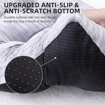 Dog Crate Bed Washable Dog Beds for Large Dogs Deluxe Thick Flannel Fluffy Comfy Kennel Pad Anti-Slip & Anti-Scratch Pet Sleeping Mat 35 x 23 Inch,