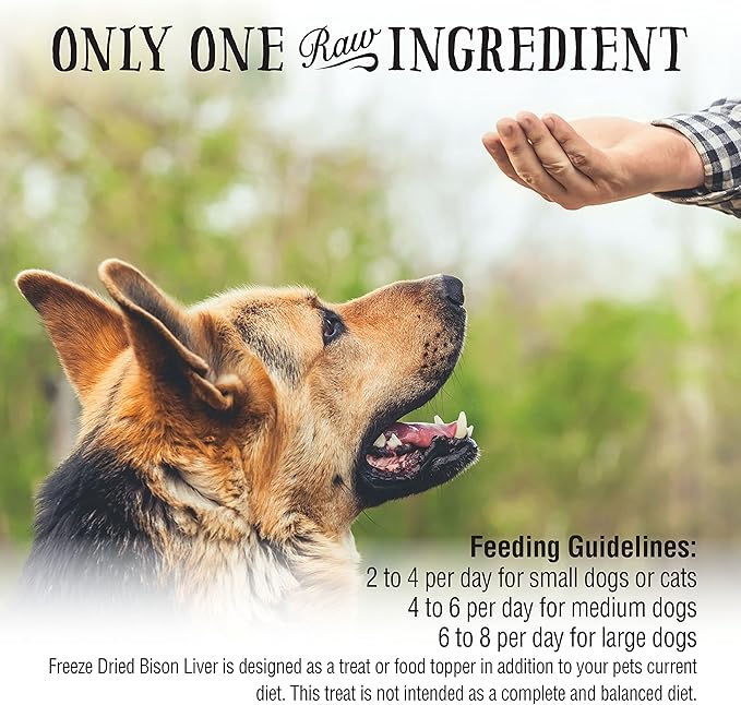 Northwest Naturals Raw Rewards Freeze-Dried Bison Liver Treats for Dogs and Cats - Bite-Sized Pieces - Healthy, 1 Ingredient, Human Grade Pet Food, All Natural - 3 Oz (Pack of 3) (Packaging May Vary)