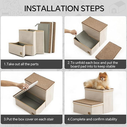 BEDELITE Dog Stairs for Small Medium or Large Dogs 2 Tiers 13" H,