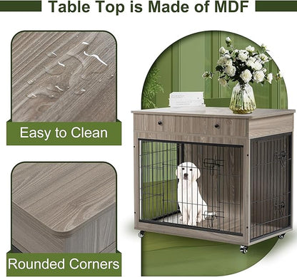 NicBex Dog Crate Furniture 38.4" L