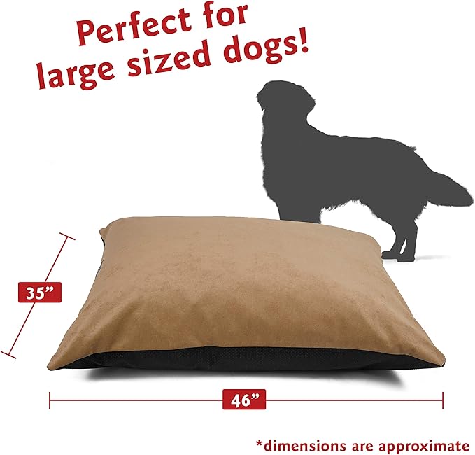 Majestic Pet Rectangle Large Dog Bed Washable – Non Slip Comfy Pet Bed – Dog Crate Bed Super Value Pillow Dog Bed – Dog Kennel Bed for Sleeping 46 x 35 Inch