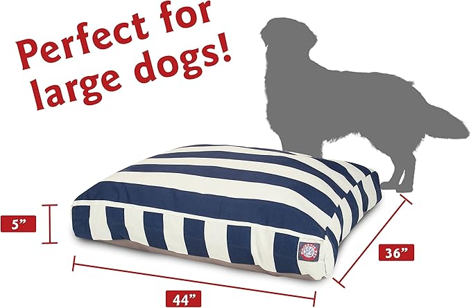 Majestic Pet Rectangle Large Dog Bed Washable – Non Slip Comfy Pet Bed – Dog Crate Bed with Removable Washable Cover – Dog Kennel Bed for Sleeping 44x36x5 Inch