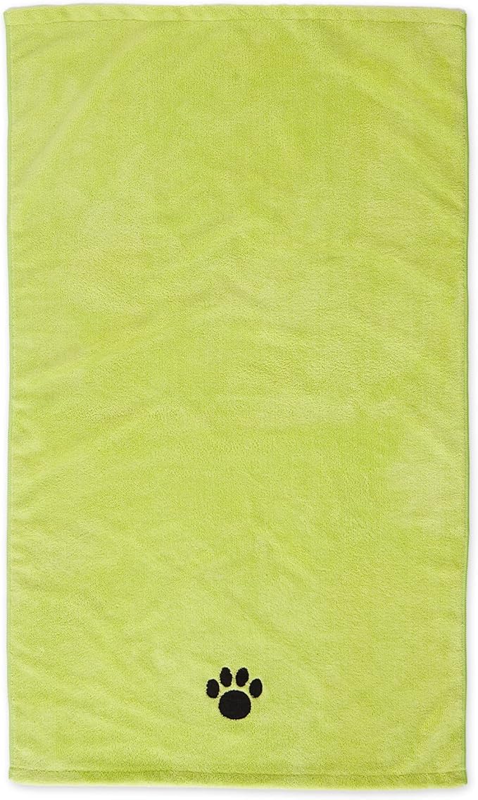 Bone Dry Embroidered Pet Grooming Towel Collection 41x23.5, Lettuce