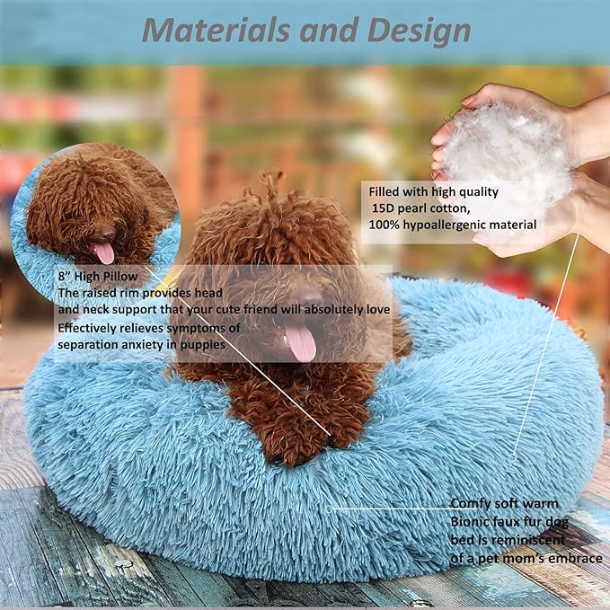 Small Dog Donut Bed for Small Dogs Machine Washable