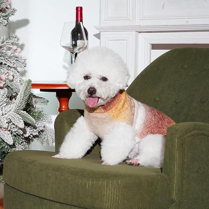 YUDODO Dog Sweater for Small Dogs Colorful Knitted Puppy Sweater Pet Dog Winter Clothes Warm Sweater for Yorkies Chihuahua(Medium