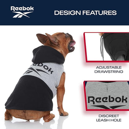 Reebok Dog Hoodie – Fleece Dog Sweater with Leash Hole