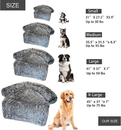 Calming Dogs/Cats Bed Fluffy Plush Dogs/Cats Mat for Furniture Protector with Waterproof Lining