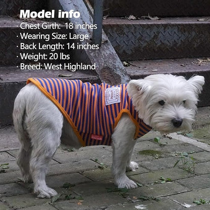 KYEESE 2Pack Dog Shirts Striped Soft Stretchy Dog T-Shirts Lightweight Dog Tank Top Sleeveless Dog Vest Breathable