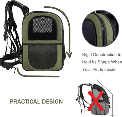 Apollo Walker Pet Carrier Backpack for Large/Small Cats and Dogs, Puppies, Safety Features and Cushion Back Support for Travel, Hiking, Outdoor Use (Green)