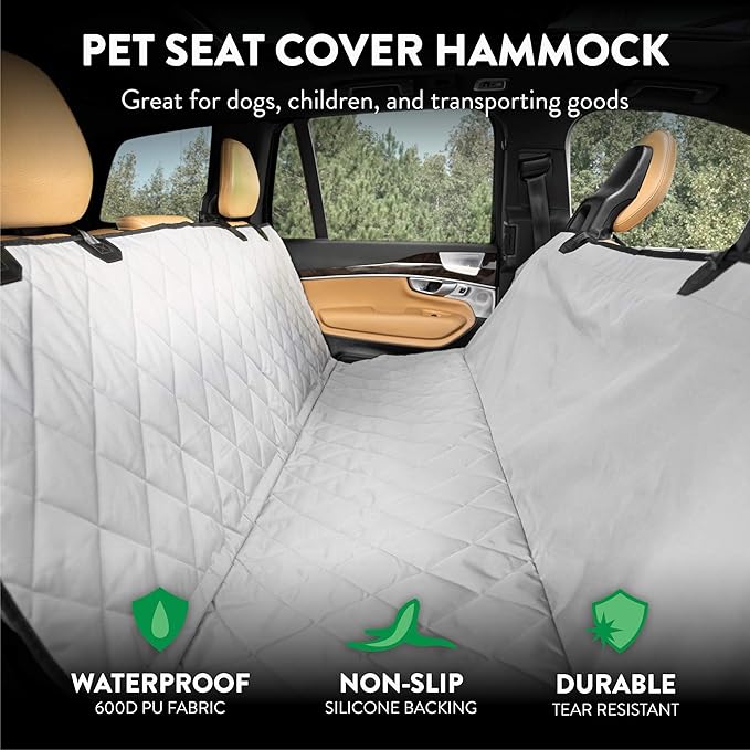 Plush Paws Products Premium Rear Car Seat Protector w/Hammock