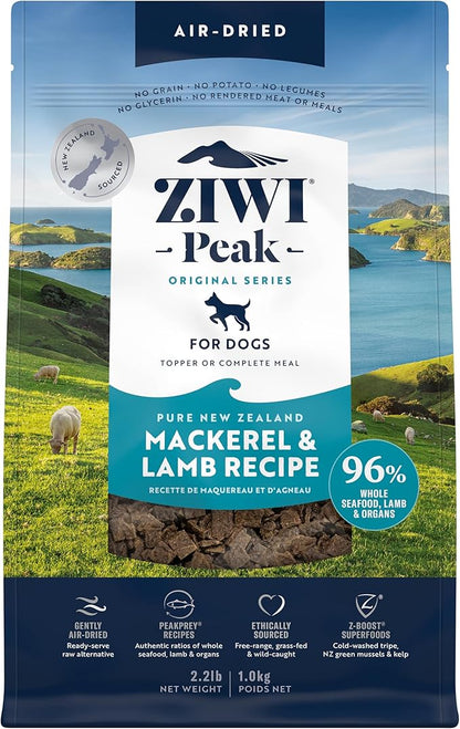 ZIWI Peak Air-Dried Dog Food – Mackerel & Lamb - All Natural, High Protein, Grain Free, Limited Ingredient w/ Superfoods (35.2oz)