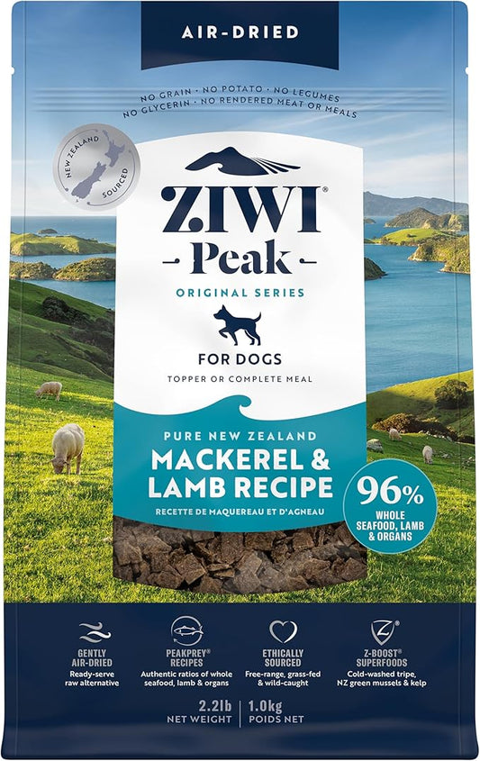 ZIWI Peak Air-Dried Dog Food – Mackerel & Lamb - All Natural, High Protein, Grain Free, Limited Ingredient w/ Superfoods (35.2oz)