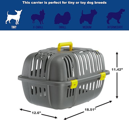 Ferplast Jet Pet Carrier: Value Dog Carrier Suitable for Toy Dog Breeds & Small Cats, Assembled Dimensions are 18.51L x 12.6W x 11.42H inches, Green