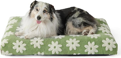 Lesure XLarge Dog Bed-Thick Shredded Chopped Foam Pet Bed Bottom(41'x28', Green)