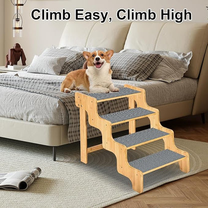 Dog Stairs for High Bed and Couch 4-Step Non-Slip