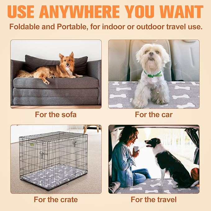 BEAUTYZOO Dog Crate Mat Pad 48" x 30"