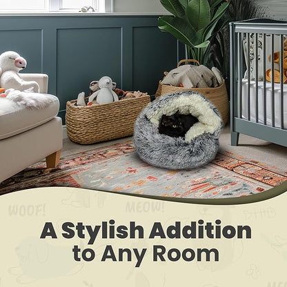 Cat & Dog Cave Bed (20×20inch, Grey)