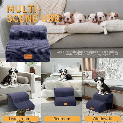 Topmart High Density Foam Pet Steps 2 Tiers 11.8" High,Non-Slip