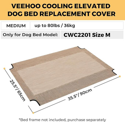 Veehoo Dog Bed Replacement Cover for CWC2201, Size M, Beige Coffee