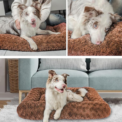 Dog Beds Crate Pad for Medium (23"x18"Brown)