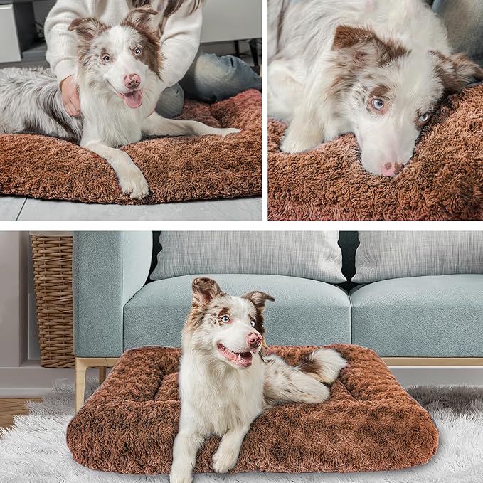 Dog Beds Crate Pad for Medium (29"x21"Brown)