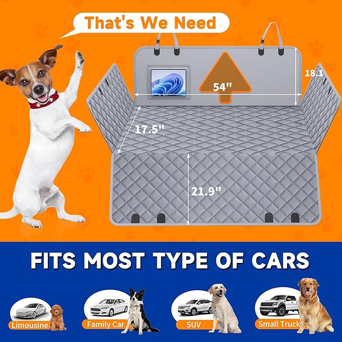 MDQ Dog Car Seat Cover for Pets 100% Waterproof Dog Car Hammock 600D Heavy