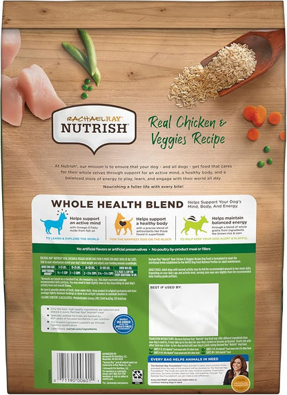 Premium Natural Dry Dog Food with Added Vitamins, Minerals & Taurine, Real Chicken & Veggies Recipe, 6 Pounds (Packaging May Vary)