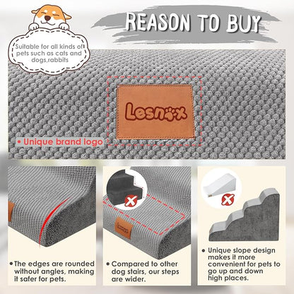 Dog Stairs for Bed 4 Step, 30D Foam 20.1" H