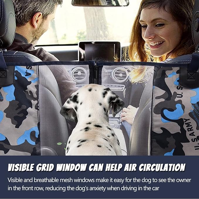 Dog Car Seat Cover for Back Seat 54''W×58''L (900D-6-1-blue)