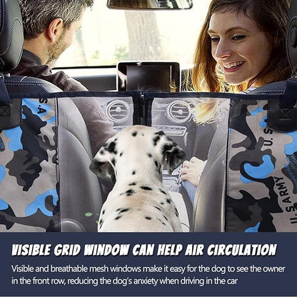 Dog Car Seat Cover for Back Seat 54''W×58''L (900D-6-1-blue)