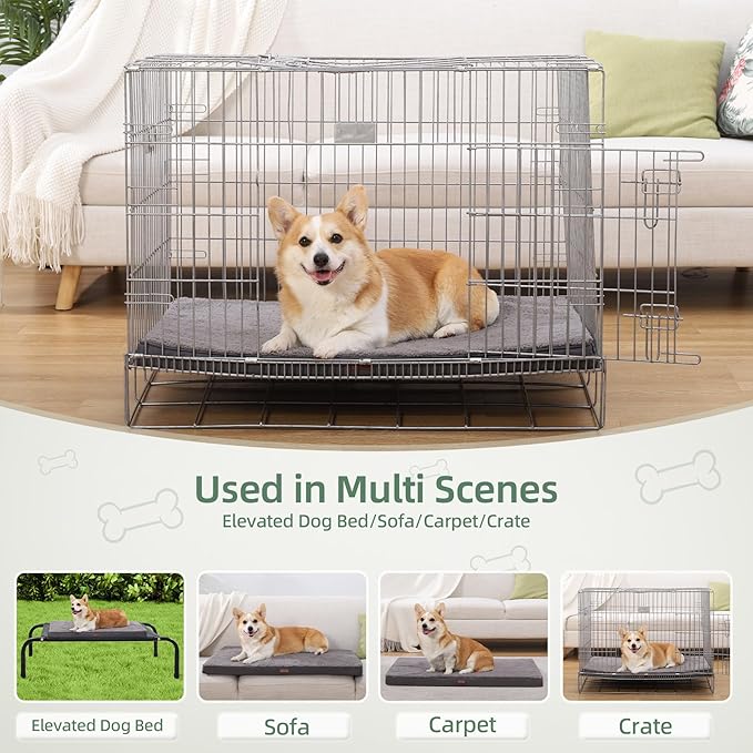 Dog Crate Bed Pad Mat Reversible (Cool&Warm) with Removable Washable Cover 41x27 Inch,