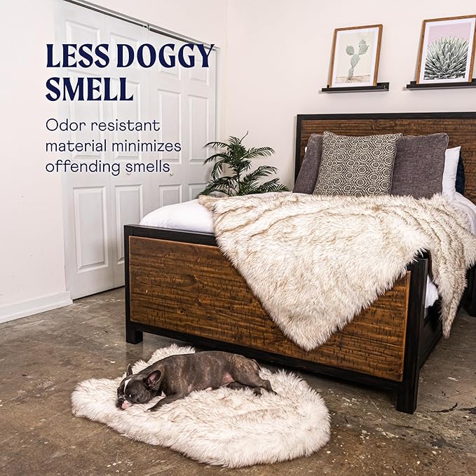 PupRug Orthopedic Dog Bed for Dogs with Soft Faux Fur and Memory Foam for Joint Pain Relief