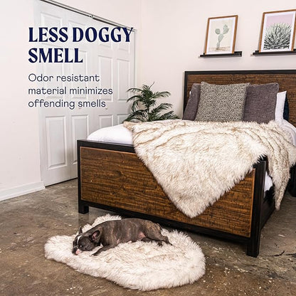 PupRug Orthopedic Dog Bed for Dogs with Soft Faux Fur and Memory Foam for Joint Pain Relief