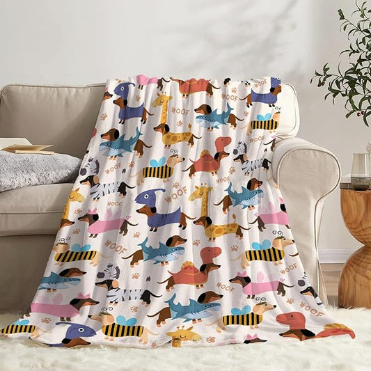 Dachshund Dogs Blanket Gifts for Pet Dog Lovers Girls Boys 60x50 in