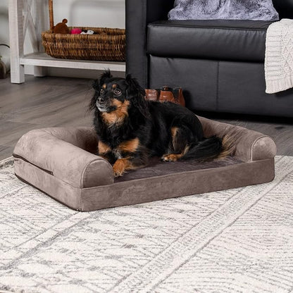 Furhaven Orthopedic Dog Bed for Medium/Small Dogs w/ Removable Bolsters & Washable Cover 35 lbs