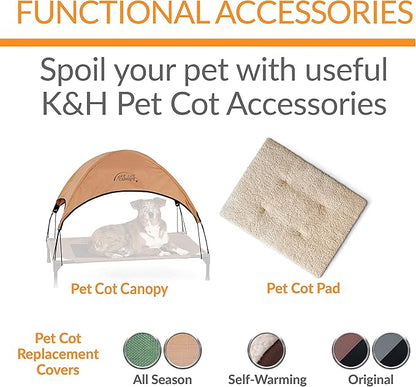 K&H Pet Products Bolster Dog Cot Cooling Indoor/Outdoor Elevated Dog Bed Hammock with Removable Bolsters 17" X 22"