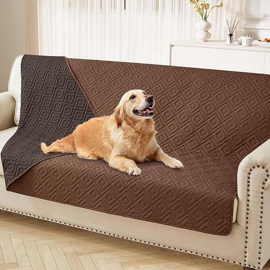 hyha Waterproof Dog Blanket, Soft Dog Bed Cover Pet Blankets, Waterproof Sofa Couch Cover for Dogs Washable, Reversible Pet Couch Covers for Sofa Furniture (68x82 Inch, Brown/Chocolate)