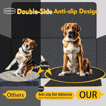 Car Dog Seat Cover Hard Bottom 500lbs Dog 1050D Heavy